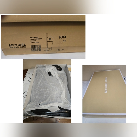🔥EUC MICHAEL KORS LOGO STOCKARD TALL RUBBER RAIN BOOTS - Picture 16 of 16